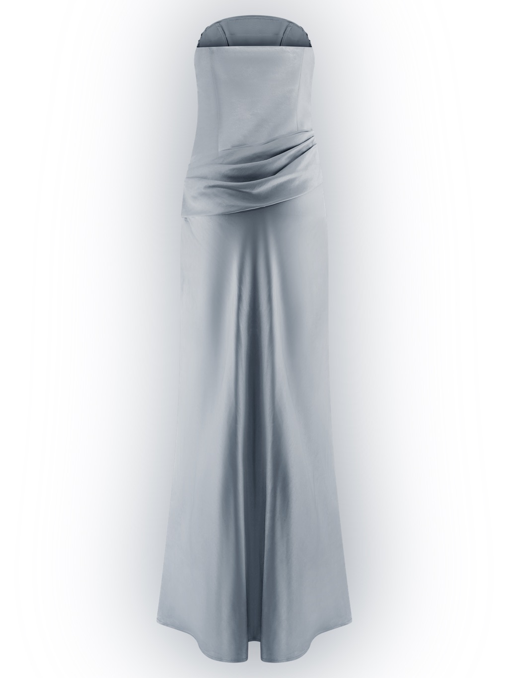Meshki Jasmine Strapless Satin Evening Dress- Frosted Blue — image 4 of 8